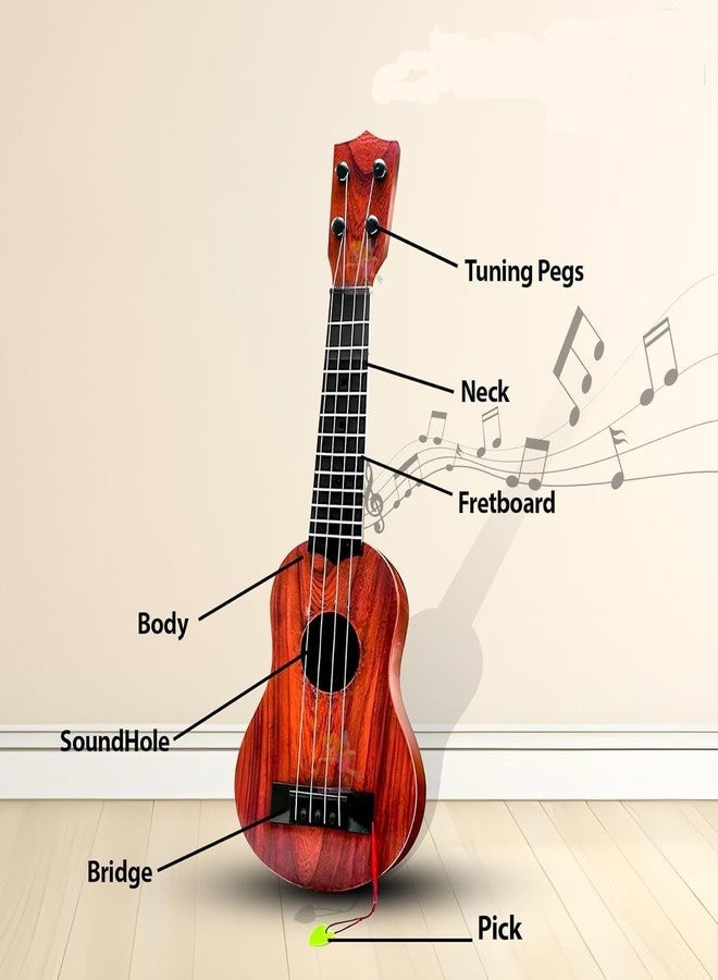 Dimitra Guitar Toy 4-String Acoustic Music Learning Toys | Musical Instrument Educational Toy Guitar for Beginner | Sound Toys Best Gift for Kids | Age 3-12 (17 inch) malticolour - Image 2